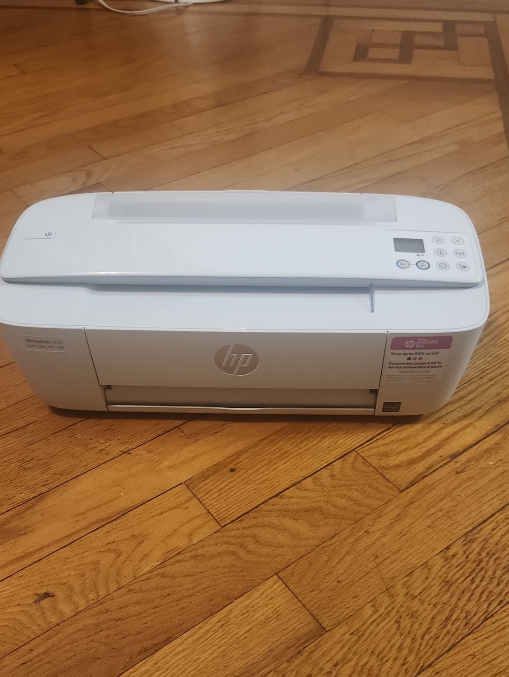 HP White Compact All-in-One Printer with Control Panel